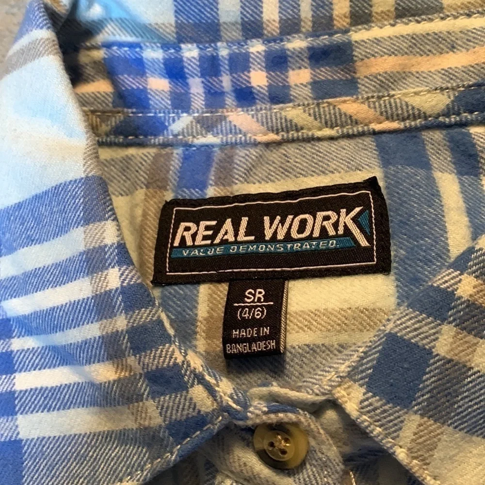 NWT Plaid Real Work Shirt - Picture 4 of 7